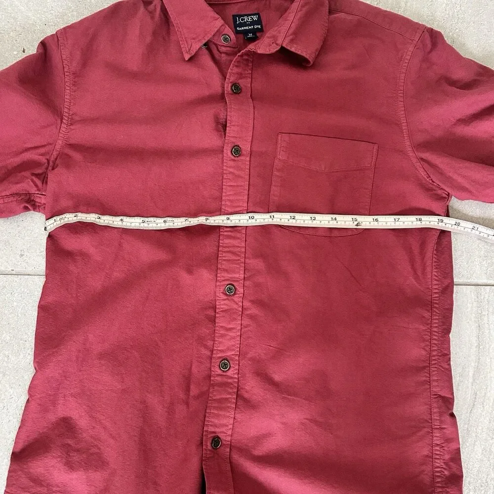 Maroon Red J Crew Slim Untucked Button Down Shirt 100% Cotton